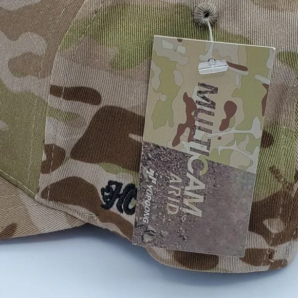 NWT Hooey Chris Kyle Brown Camo Men's Trucker Hat Flexfit American Flag S-M - Picture 13 of 15